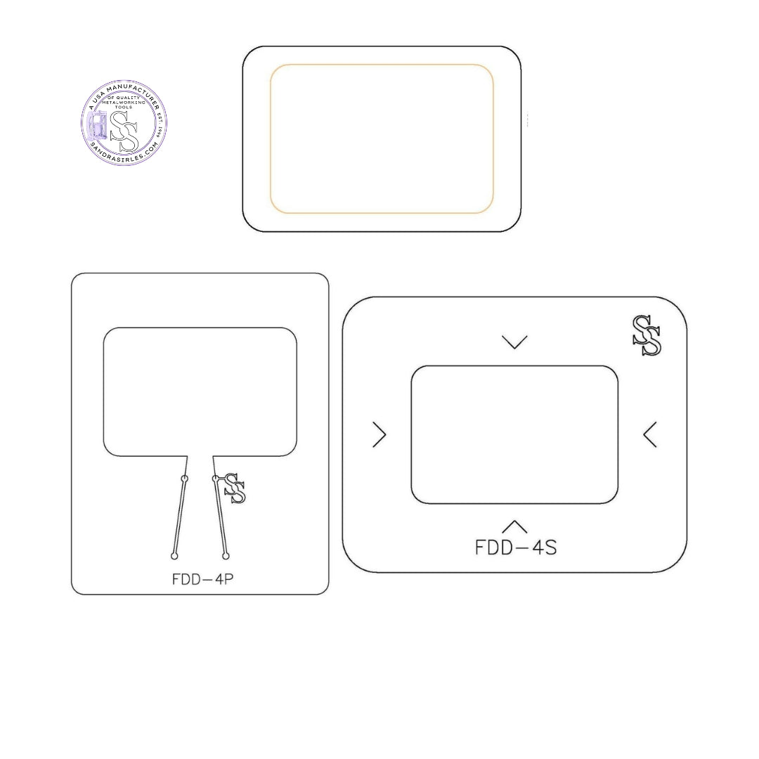 S&P DUOS: LG TRINKET DISH FORMING DIE DUOS: FDD-4S, FDD-4P RECTANGLE ROUND CORNERS